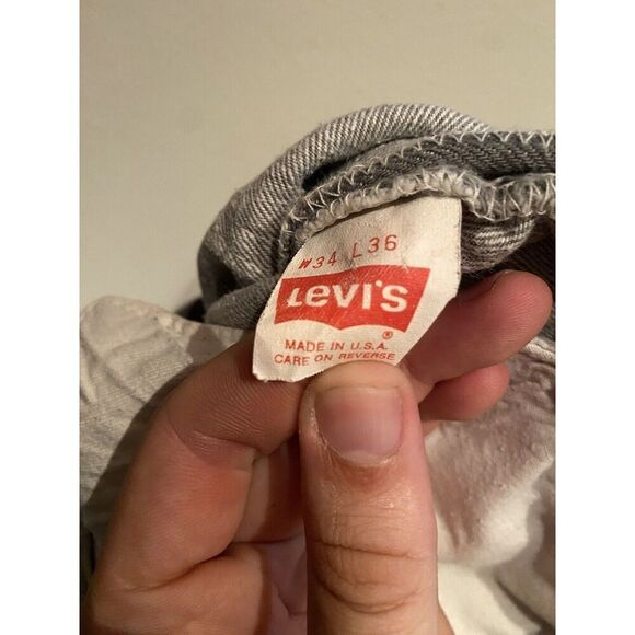 Vintage 80s Levi’s Button Fly 501 - 0652 Grey Denim Jeans 32x33 - Picture 6 of 9